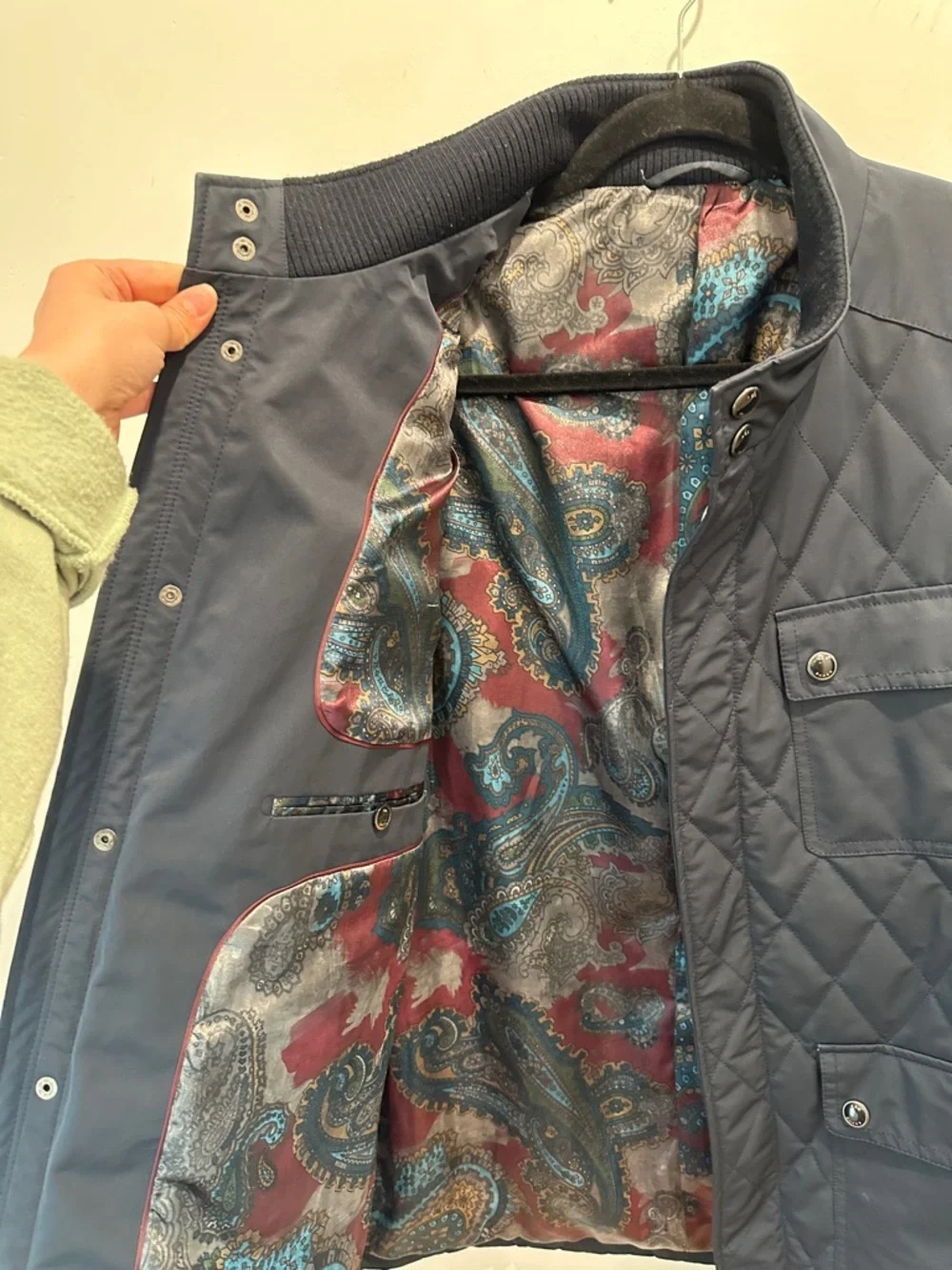 Ted Baker Men's Size 7 XL Quilted Blue Jacket - Lightweight Casual Coat, Nylon